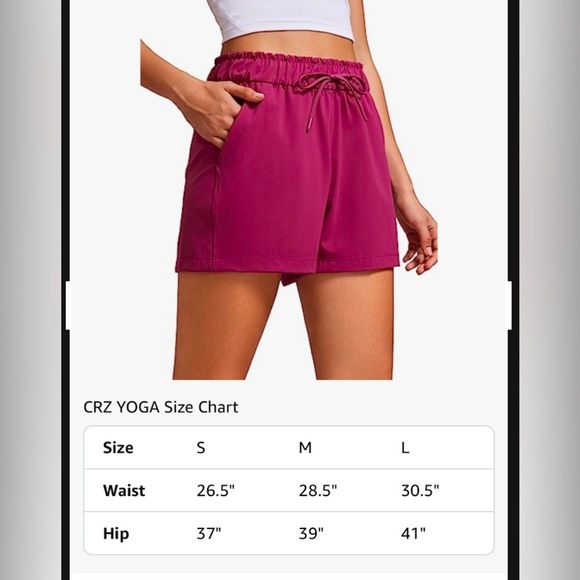 CRZ YOGA Womens 4-Way Stretch Athletic Shorts High Waisted Size Medium - Picture 5 of 10